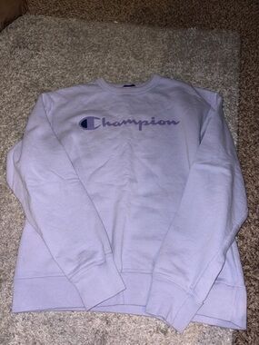 Champion Light Lavender Logo Crewneck